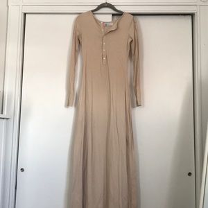 Free People L/S Cotton Henley Floor Length Dress